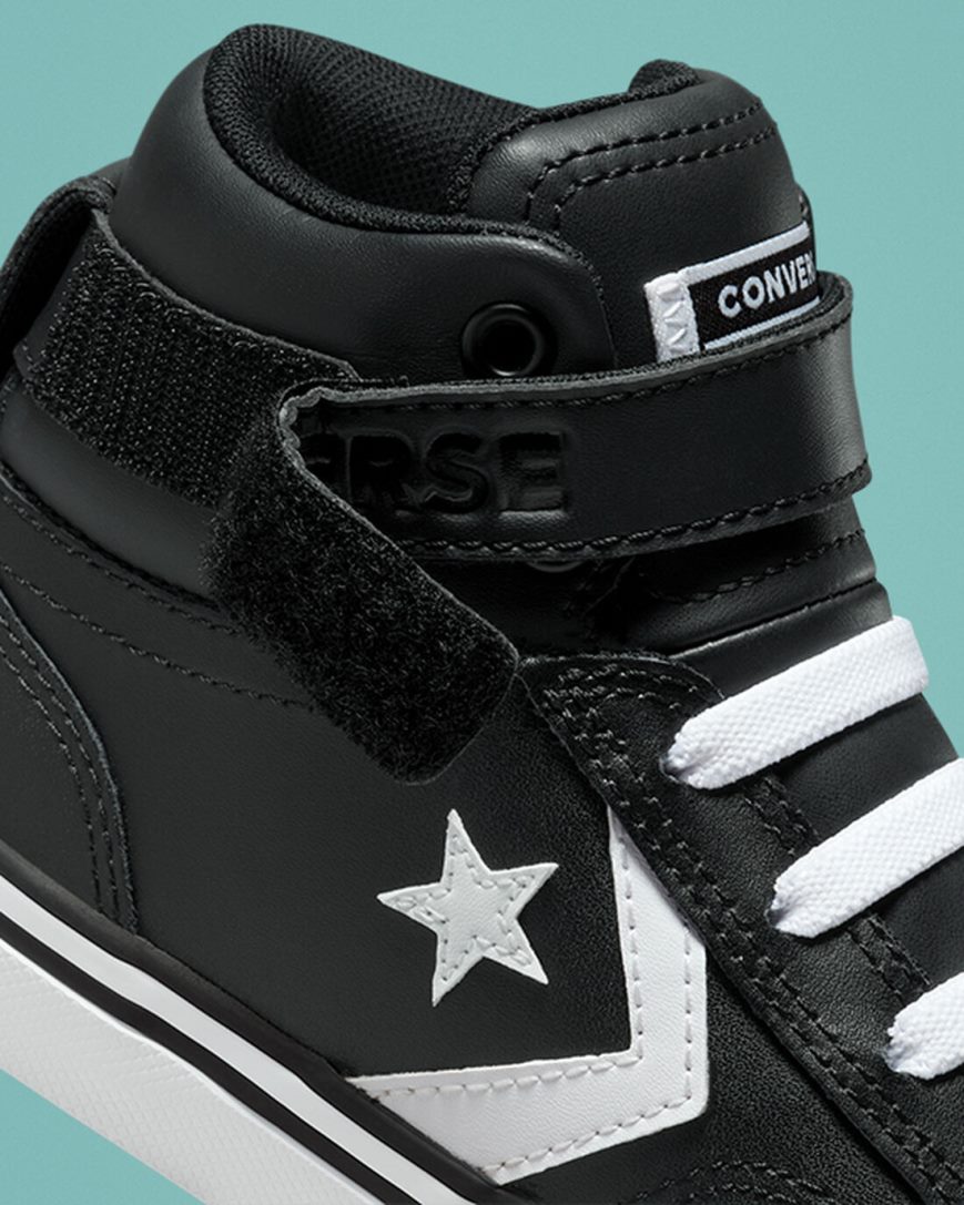 Tenisky Vysoke Converse Pro Blaze Remienkove Kozene Dievcenske Čierne Biele | SK CMSNP9